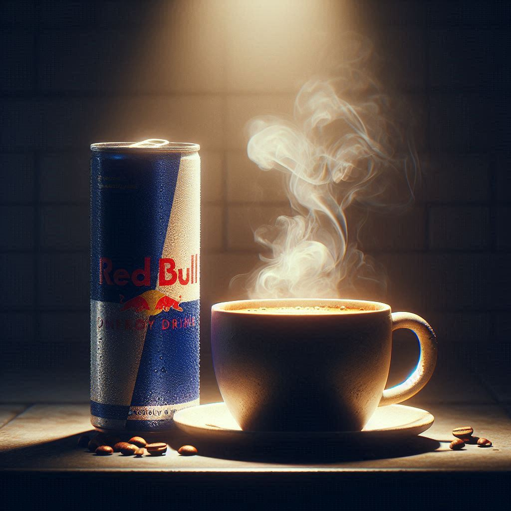 How is coffee compared to Red Bull?