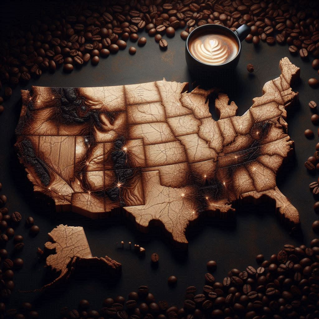 Where are coffee beans grown in the US?